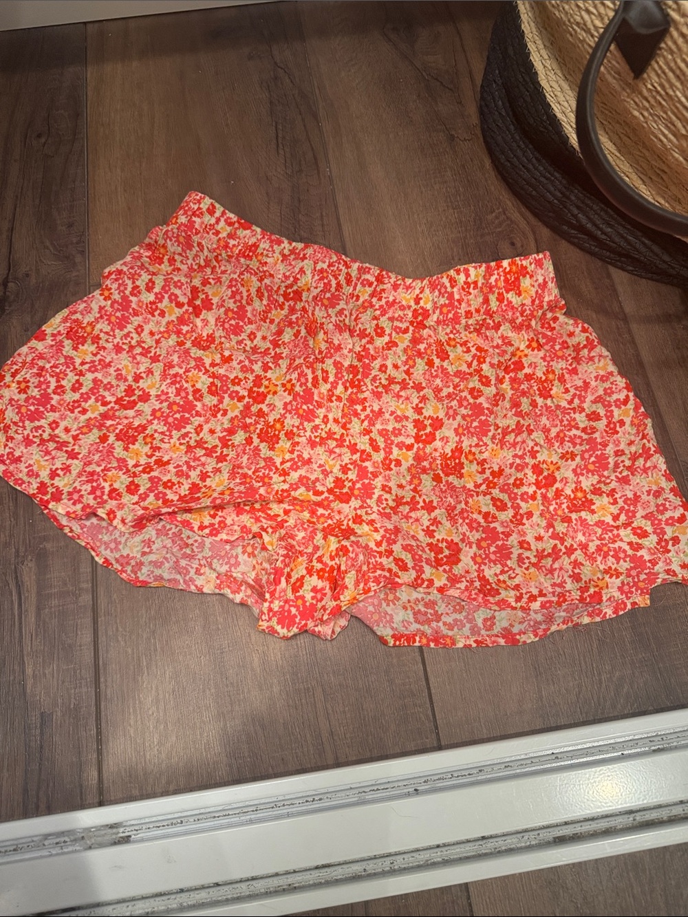 Abound Pink and Orange Floral High Waist Lounge Shorts